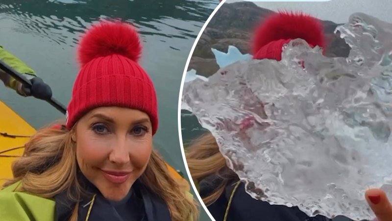 Moment Catriona Rowntree kayaks through Iceberg Alley