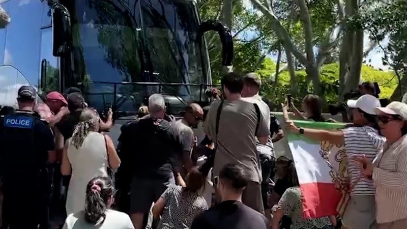Iranian footballers take bus from Gold Coast hotel