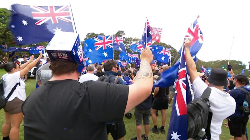 Hundreds gather for 'March for Australia' in Sydney