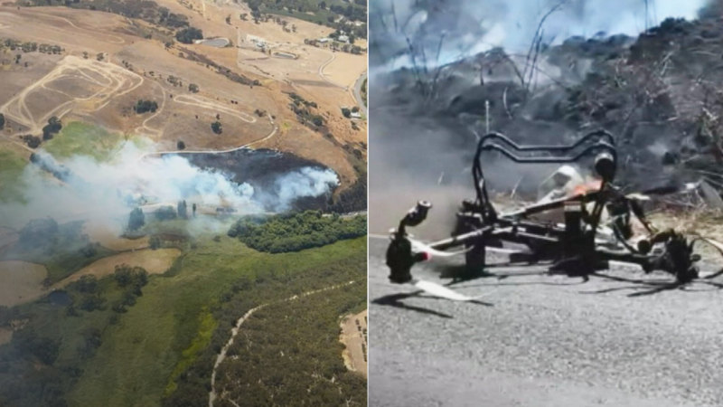 Crashed drone sparks grass fire in SA