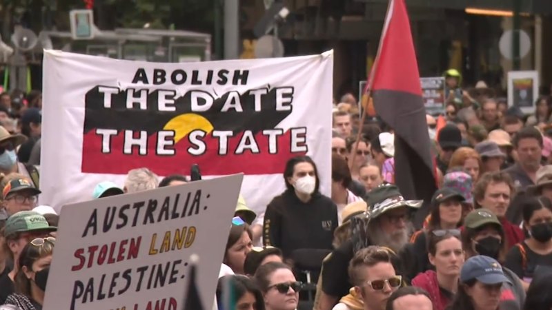 Protesters march for ‘Invasion Day’ rally