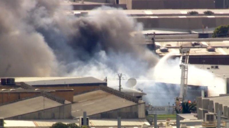 Fire crews battle massive factory blaze in Melbourne’s south-east