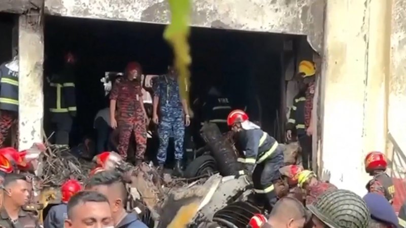 Bangladesh Air Force training jet crashes into school, killing at least 19