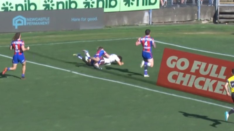 Clayton Faulalo exploits Ponga in Manly try run