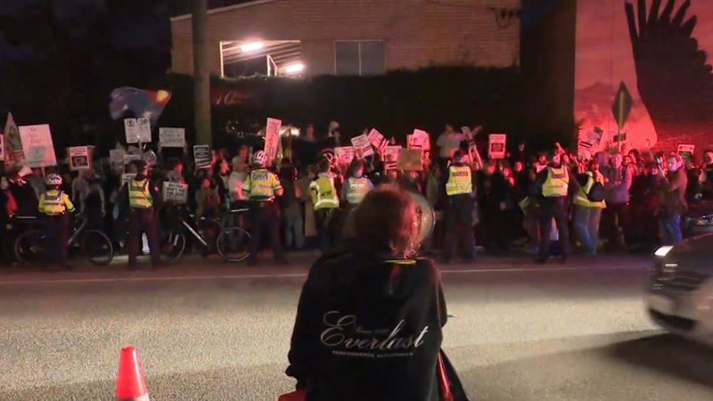 Protests outside Pauline Hanson event in Perth