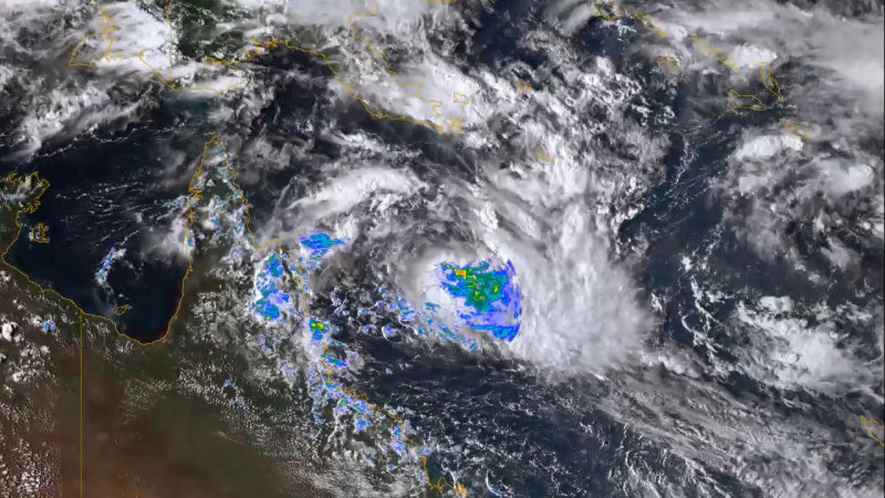 This time lapse shows the path of Tropical Cyclone Alfred