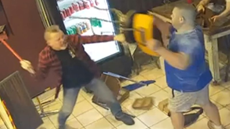 Wild brawl at Melbourne pizza shop