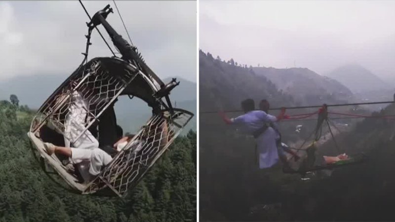 New video emerges of Pakistan cable car rescue