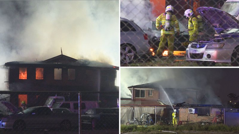 Fire engulfs home in Sydney south-west