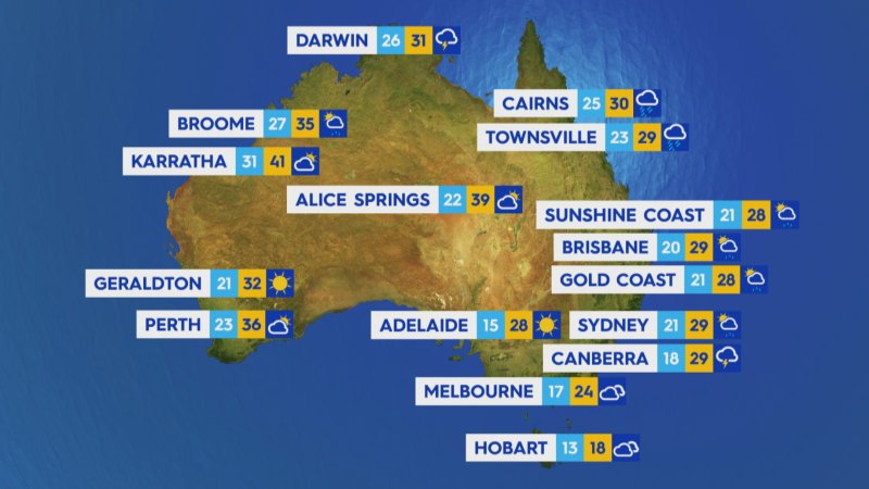 National weather forecast for Saturday February 8