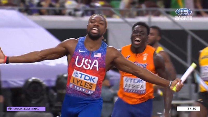 Video: Lyles Storms Home as Aussies Fail to Finish