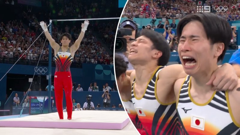 Emotional moment Japan triumphs after China's men's gymnastics blunder