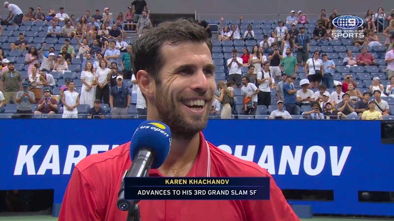 Khachanov advances to US Open semifinals after opponent retires