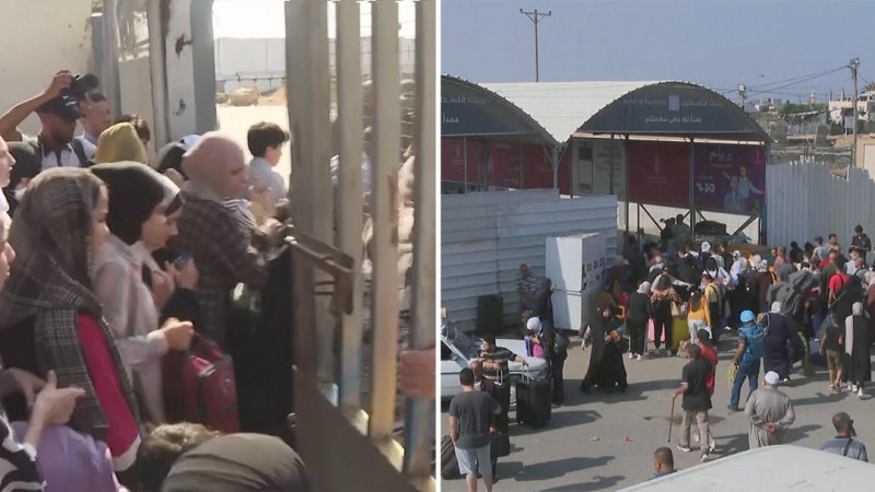 Palestinian civilians and foreign nationals leave Gaza as Rafah border crossing opens