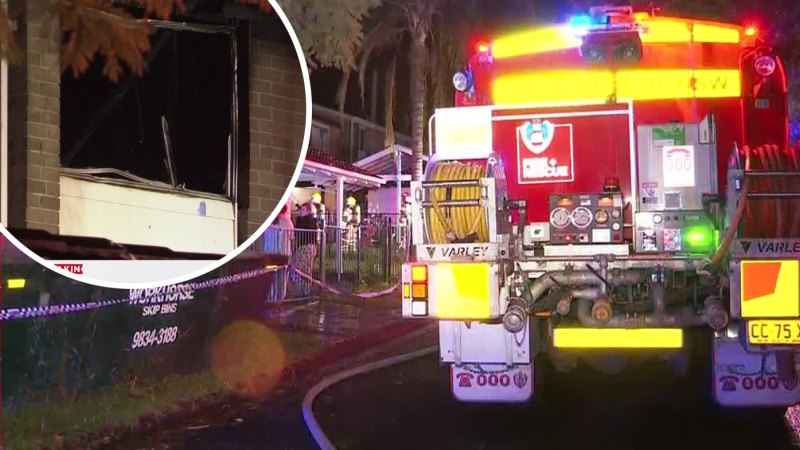 Townhouse destroyed in suspicious blaze in Sydney's south-west