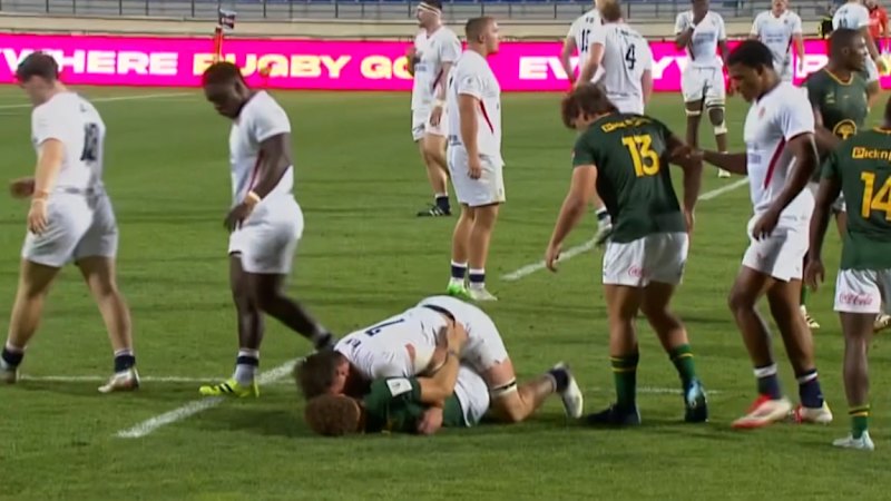 Seb Kelly sent off for headbutt as England face South Africa in U20 semi-final