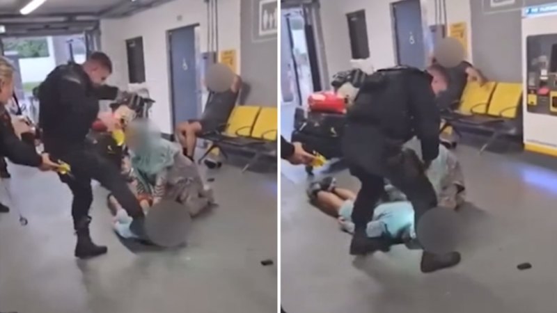 British police officer filmed stomping on man's head