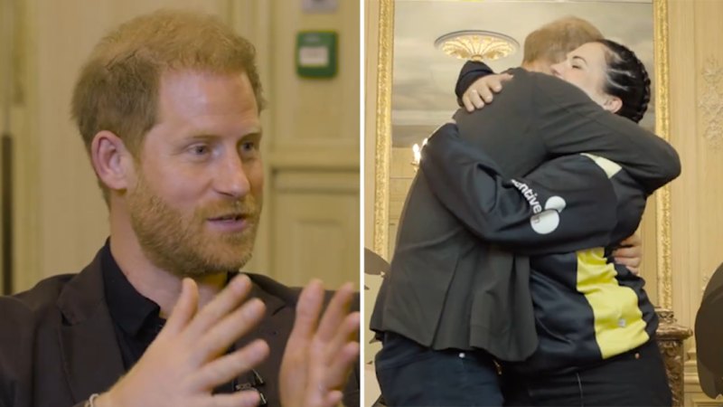 Prince Harry speaks with Scotty’s Little Soldier’s founder Nikki Scott