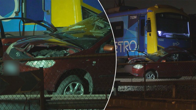 Man killed after collision between car and train in Melbourne