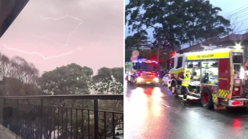 Lightning strikes Sydney home in storm