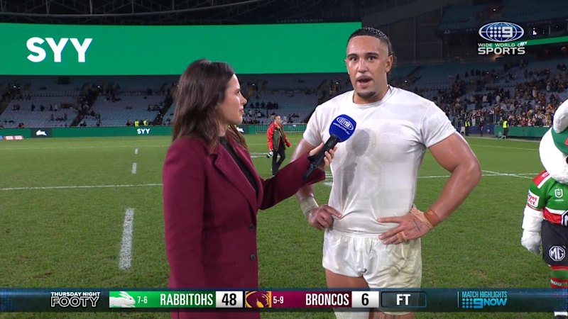 Rabbitohs gun reacts to emotional win