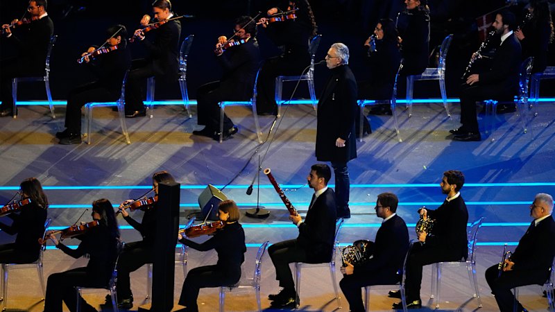 Andrea Bocelli sings Nessun Dorma at the opening ceremony