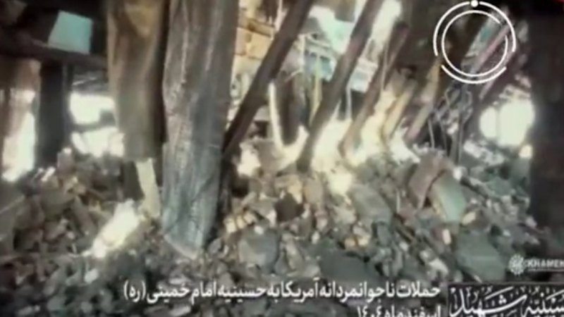 Iran releases footage of building struck in early war operation; supreme leader reported killed