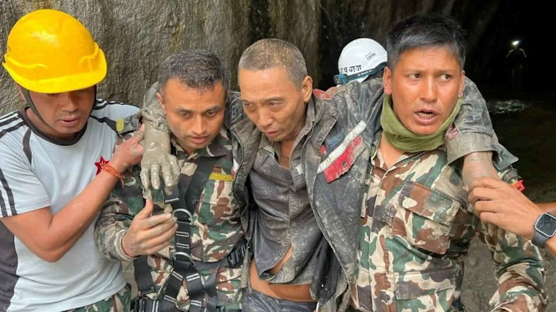 International rescue teams pull two survivors from Nepal floods after 10 days buried