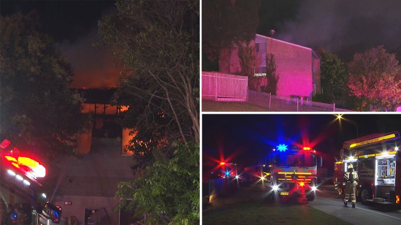 Family in lucky escape after unit destroyed by fire in Sydney's south west