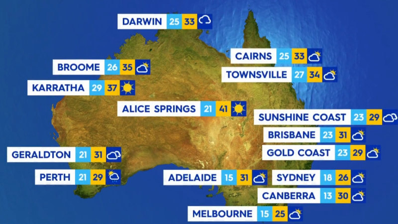 National weather forecast for Saturday January 25