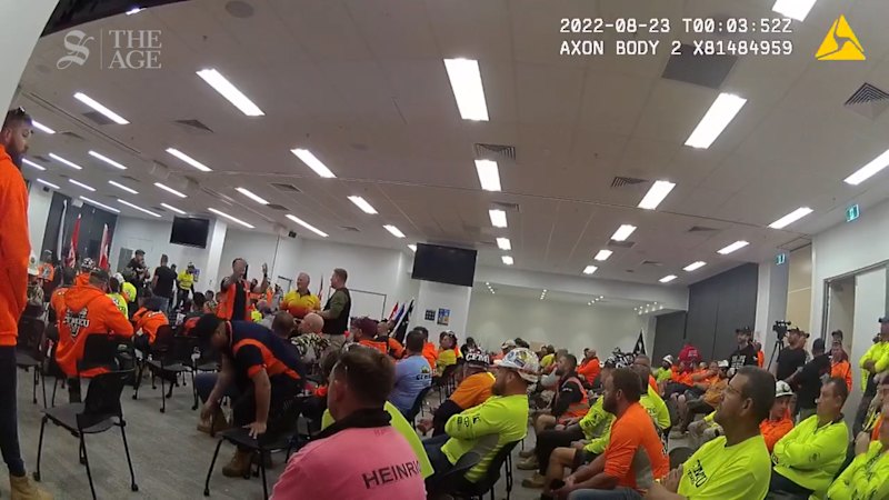 Footage shown at the Queensland inquiry into the CFMEU