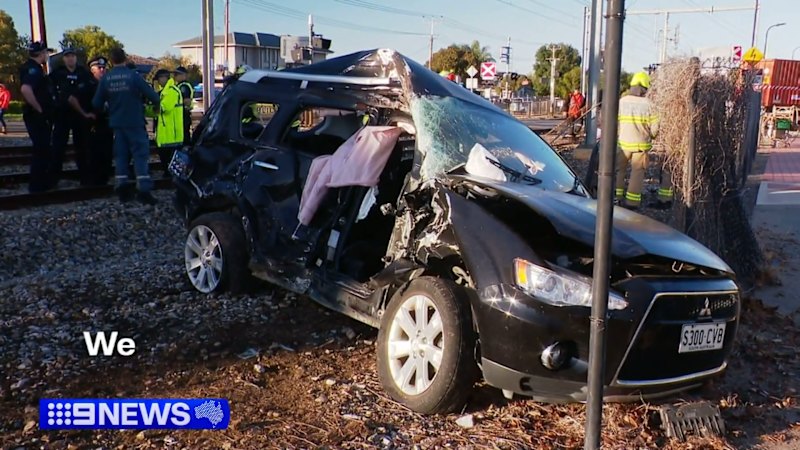 Car hit by train at Ascot Park after driver mistakenly enters tracks
