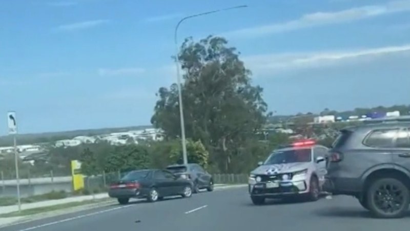 Police search for teens after unmarked cop car rammed