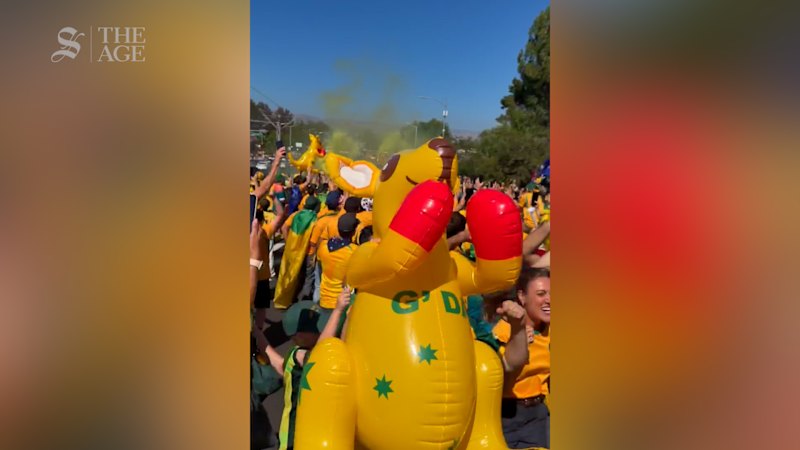 Socceroos fans march to San Francisco Bay Area Stadium