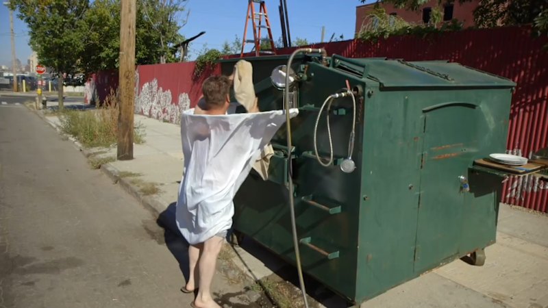 Video: Gregory Gives a Tour of His Dumpster Home
