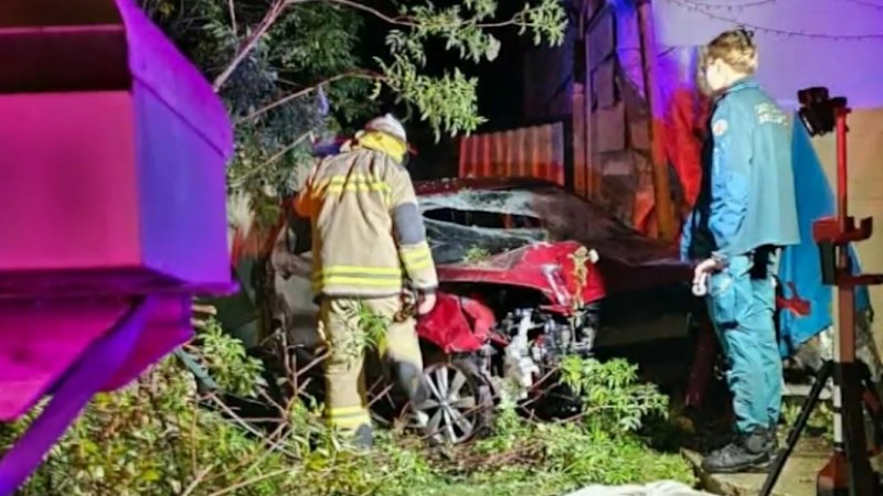 Teen girls injured as stolen car smashes into home