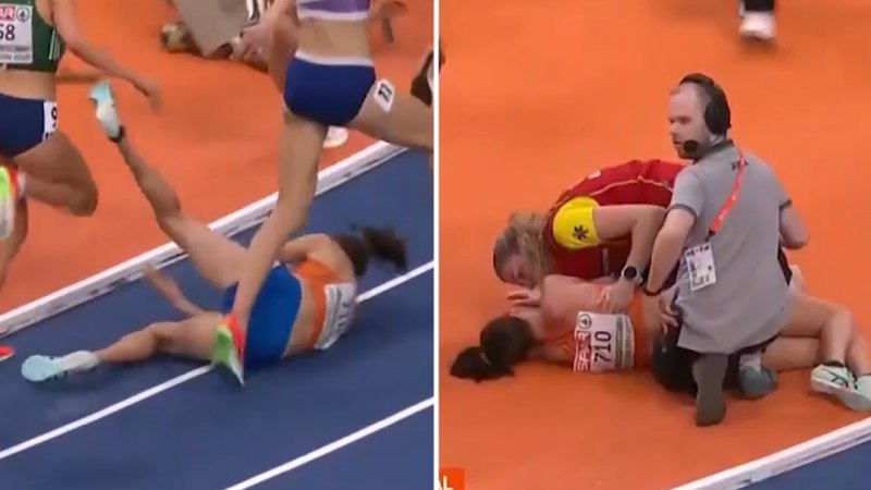 3000m runner knocked unconscious