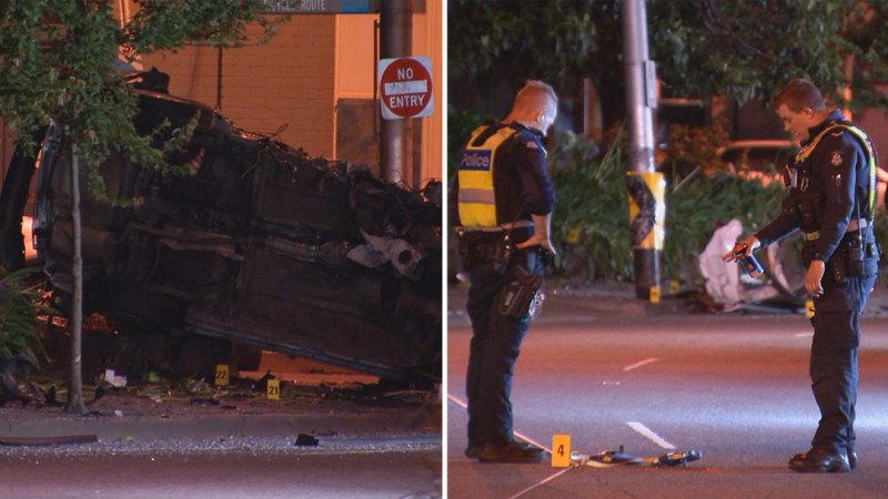 Young driver killed in Melbourne after his car struck a pole