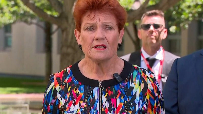 Pauline Hanson expelled from Senate for seven days after burqa stunt