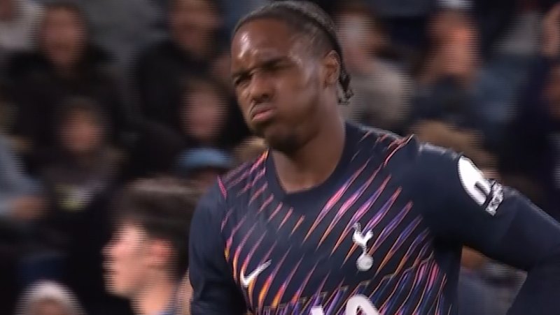 Mathys Tel scores for Spurs with a stunning free kick