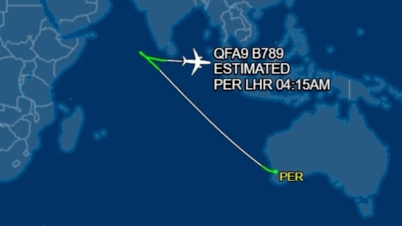Qantas Perth-London flight turns back