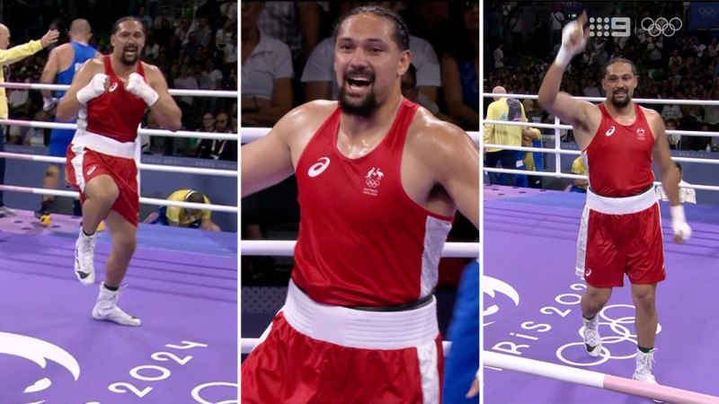 Aussie heavyweight celebrates knockout in style
