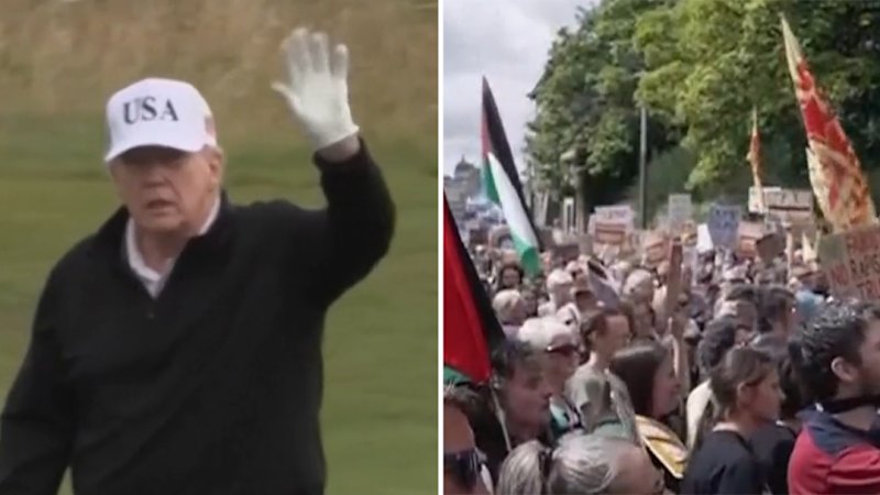 Protests against Donald Trump’s Scotland visit
