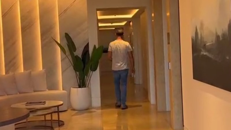 Antony Catalano returns to his St Kilda apartment on Saturday