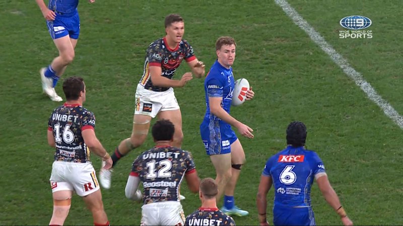 Lachlan Galvin fumes at Stephen Crichton after on-field mix-up