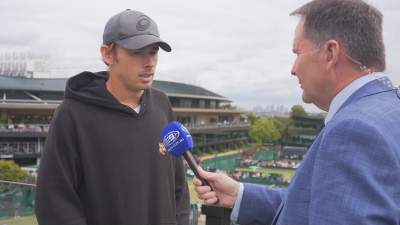 Tony Jones speaks to de Minaur after Wimbledon heartbreak