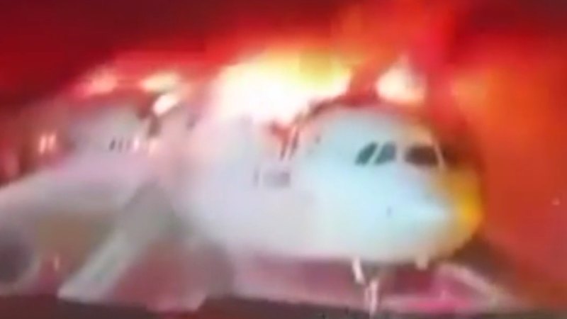 Passengers and crew evacuated from plane fire in South Korea