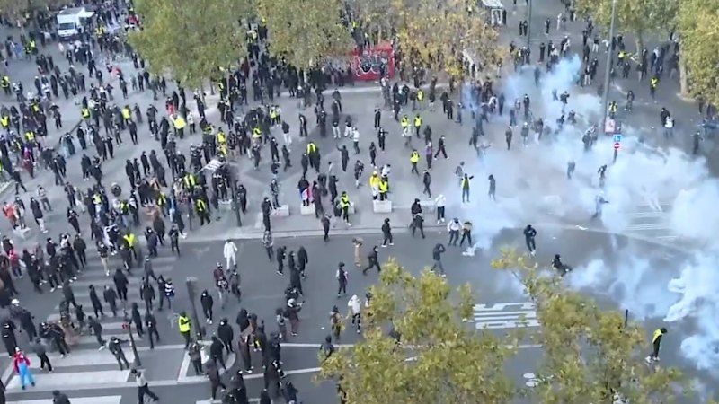 Clashes, fires and looting break out as protesters rally across France