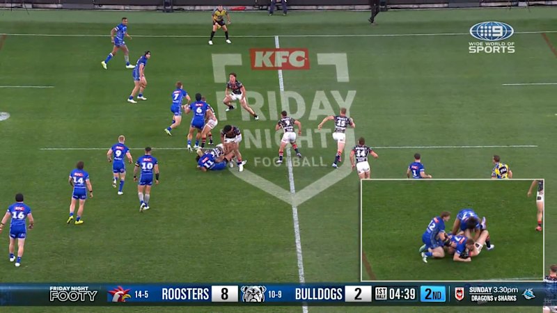 Sitili Tupouniua leaves field for assessment of leg injury
