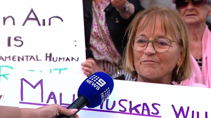 Protesters swarm state parliament in bid to save trees from golf course upgrade